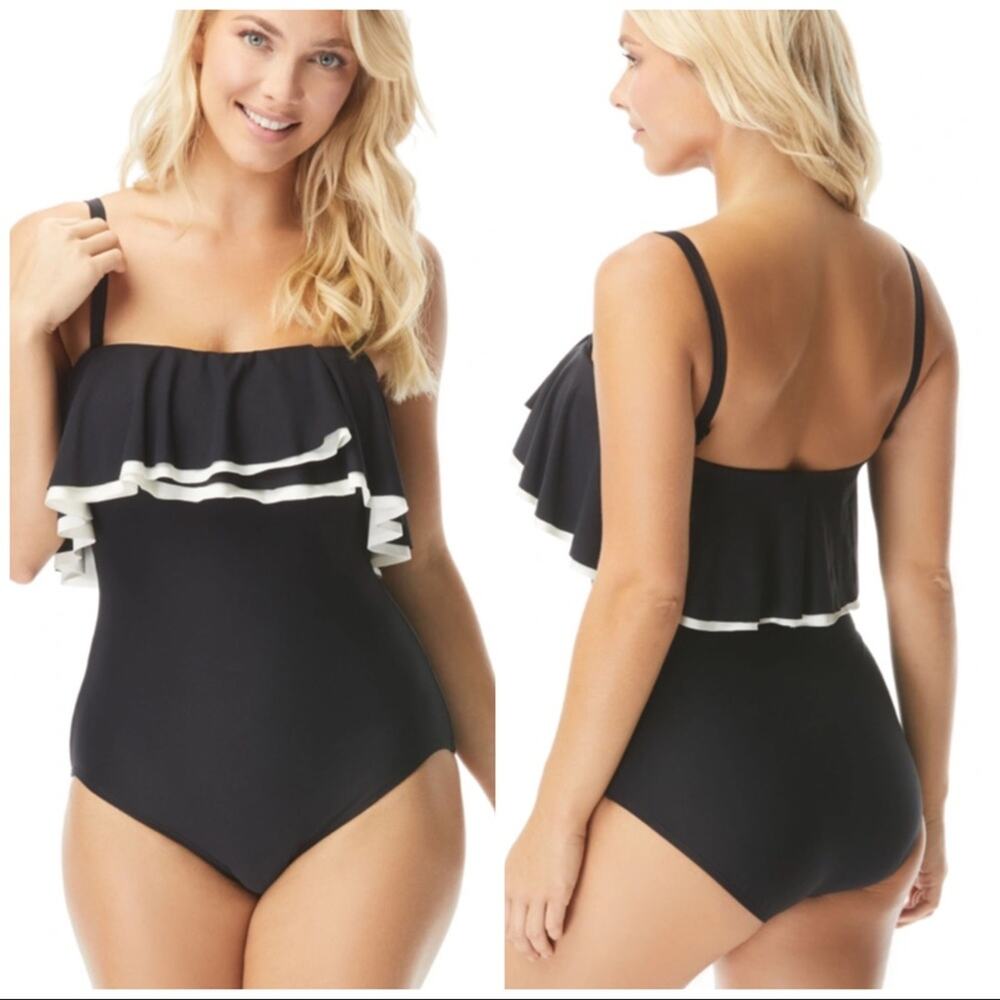 Coco Reef Agate Ruffle Bandeau One Piece Swimsuit